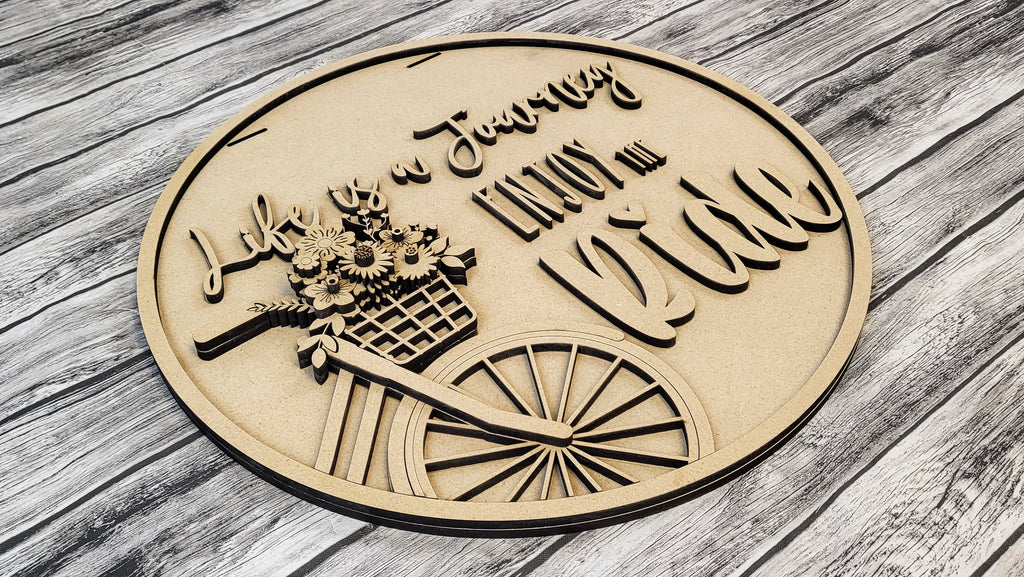 Life Is a Journey Bicycle Door Hanger DIY Unfinished Kit