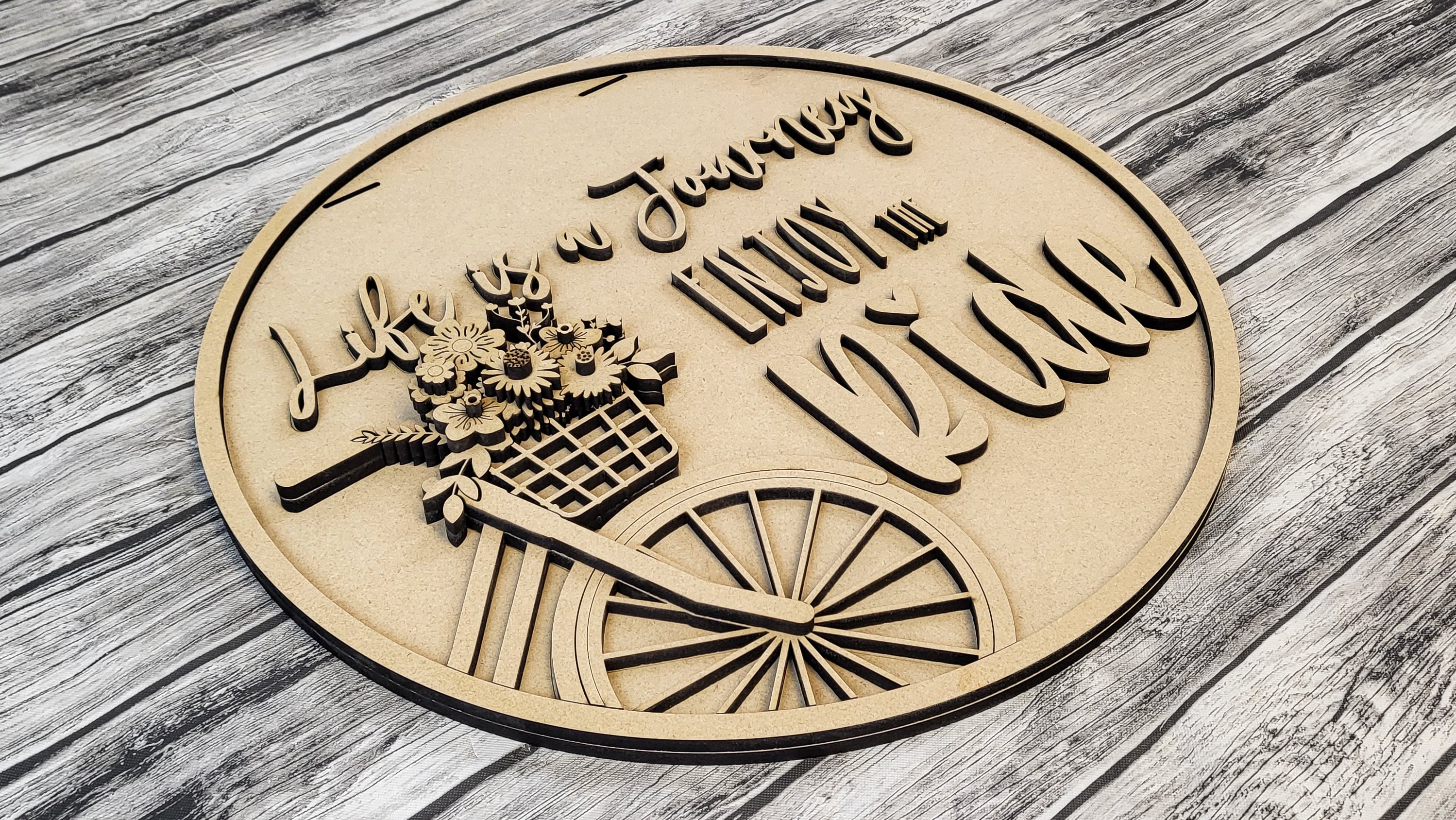 Life Is a Journey Bicycle Door Hanger DIY Unfinished Kit