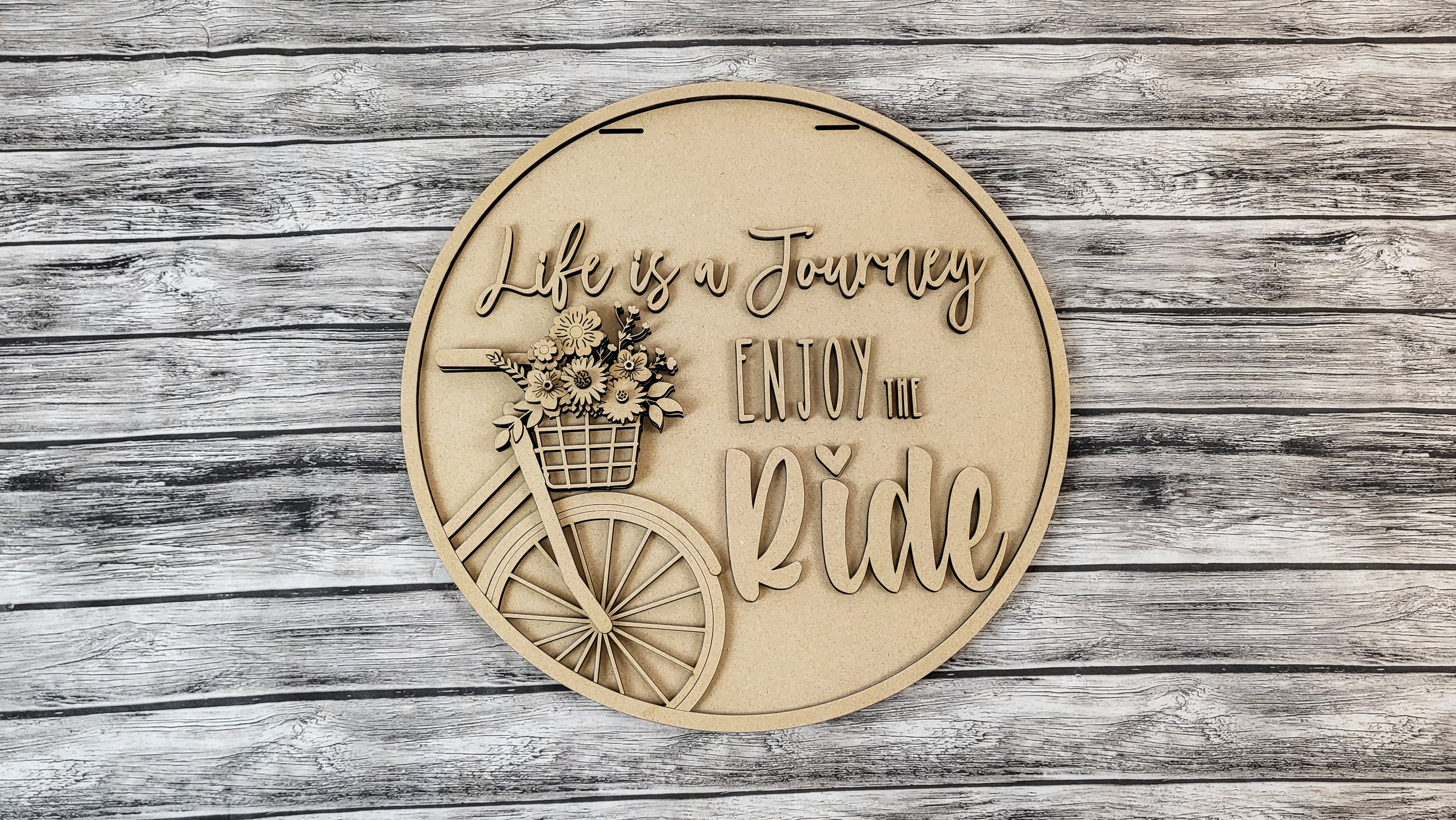 Life Is a Journey Bicycle Door Hanger DIY Unfinished Kit